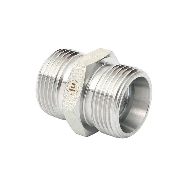 1C 1D Series DIN Standard Steel Straight Metric Thread Union Bite Type Hydraulic Adapters
